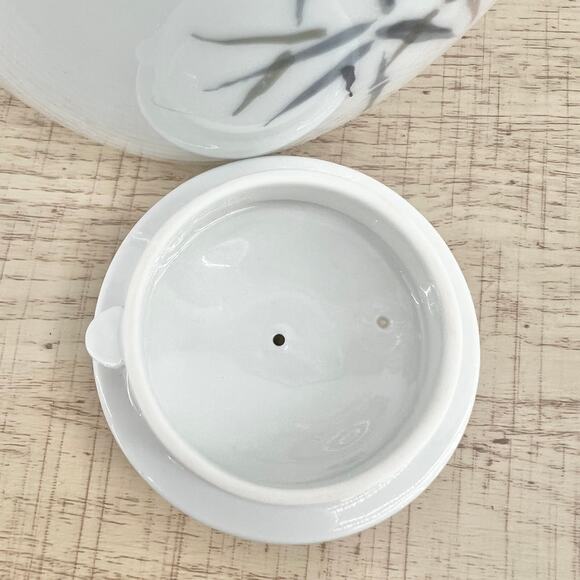 Noritake VINTAGE 50s Japanese Porcelain Bamboo Coffee Pot Handpainted Bamboo B12 - Picture 9 of 12